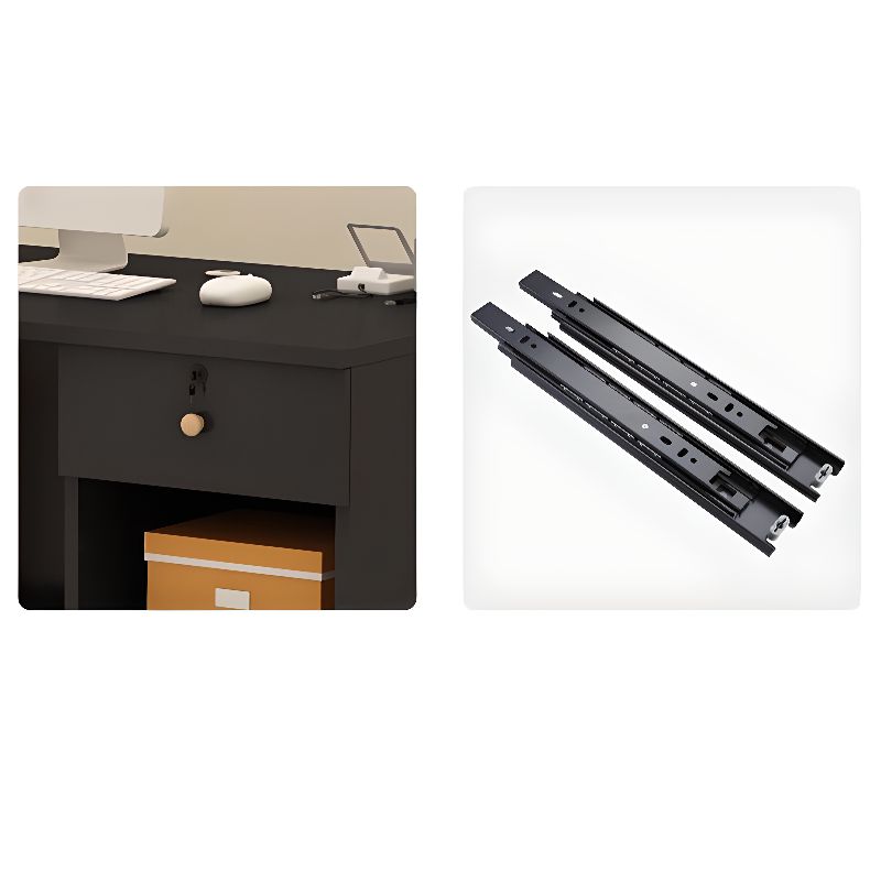 Rectangular Reception Desk with Locking Drawer, Cable Management, and Manufactured Wood Top