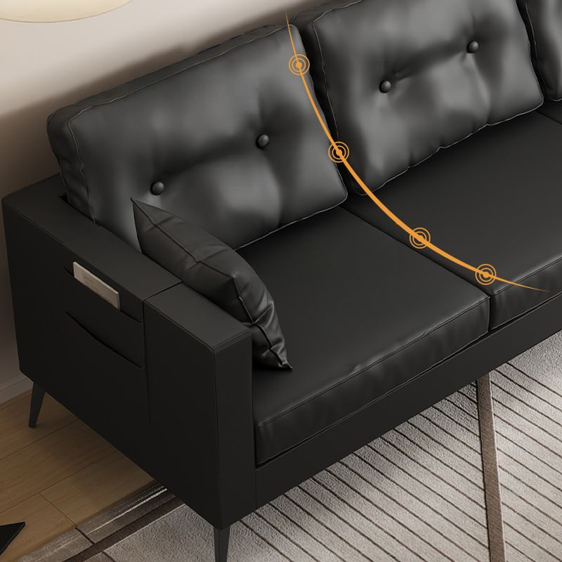 Standard Sofa in Synthetic Leather with Jade Green/Auburn/Beige Upholstery and Arm