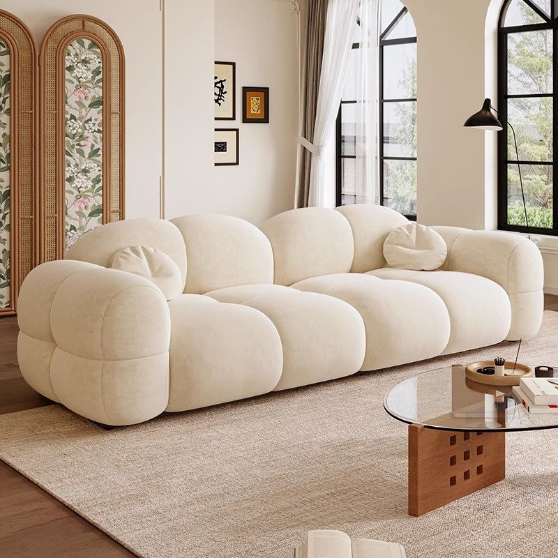 Trendy Solid Color Stain Resistant Standard Sofa in Grey/Taupe/Amber Color with Arm, 4-seater/Seats 3 and 2 Pillows
