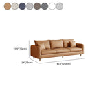 Modern Solid Color Scratch-defiant Standard Sofa in Pu with Light Gray/Ivory/Coffee Upholstery, 3-seater with 2 Pillows