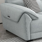 Standard Sofa with Cotton Upholstery in Light Gray and 3 Pillows