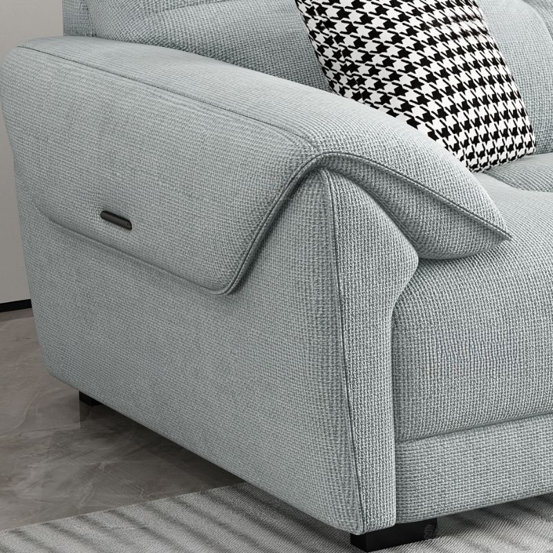 Standard Sofa with Cotton Upholstery in Light Gray and 3 Pillows