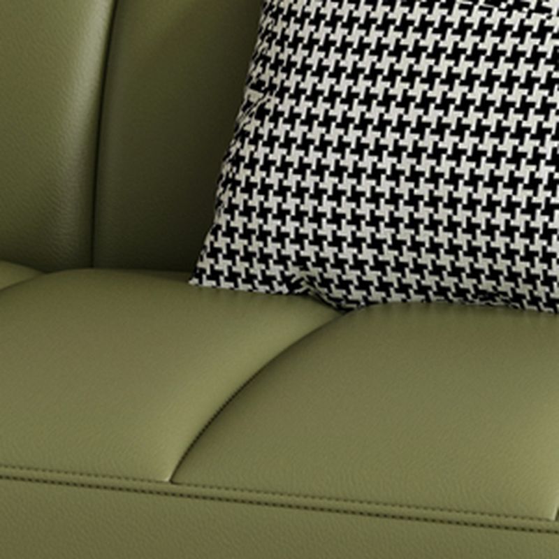Loveseat/Single Sofa in Midnight Black/Amber Color/Off-White Pu Leather with 1 Pillow