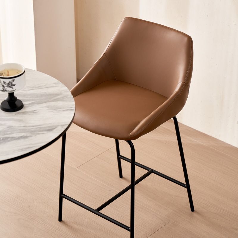Casual Rawhide Bar Stools in Dark Gray/Jade Green/Cream with Back and Pail Seat, Featuring Leg Rest