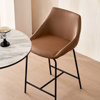 Casual Rawhide Bar Stools in Dark Gray/Jade Green/Cream with Back and Pail Seat, Featuring Leg Rest