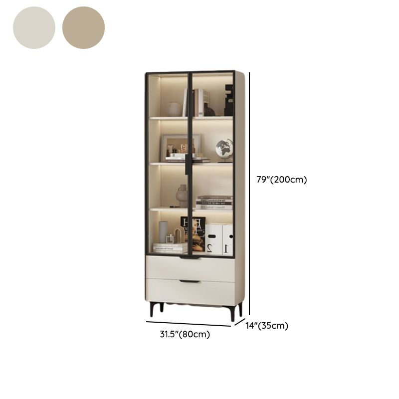 Detached Accent Cabinet with Damp-proof, Scratch-immune Glazed Door, Grip Bars in Chalk, and Soft Close Drawer