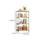 Natural Finish Simplistic DVD Storage Shelf with Steel Frame and Alterable Shelf, Standing Installation