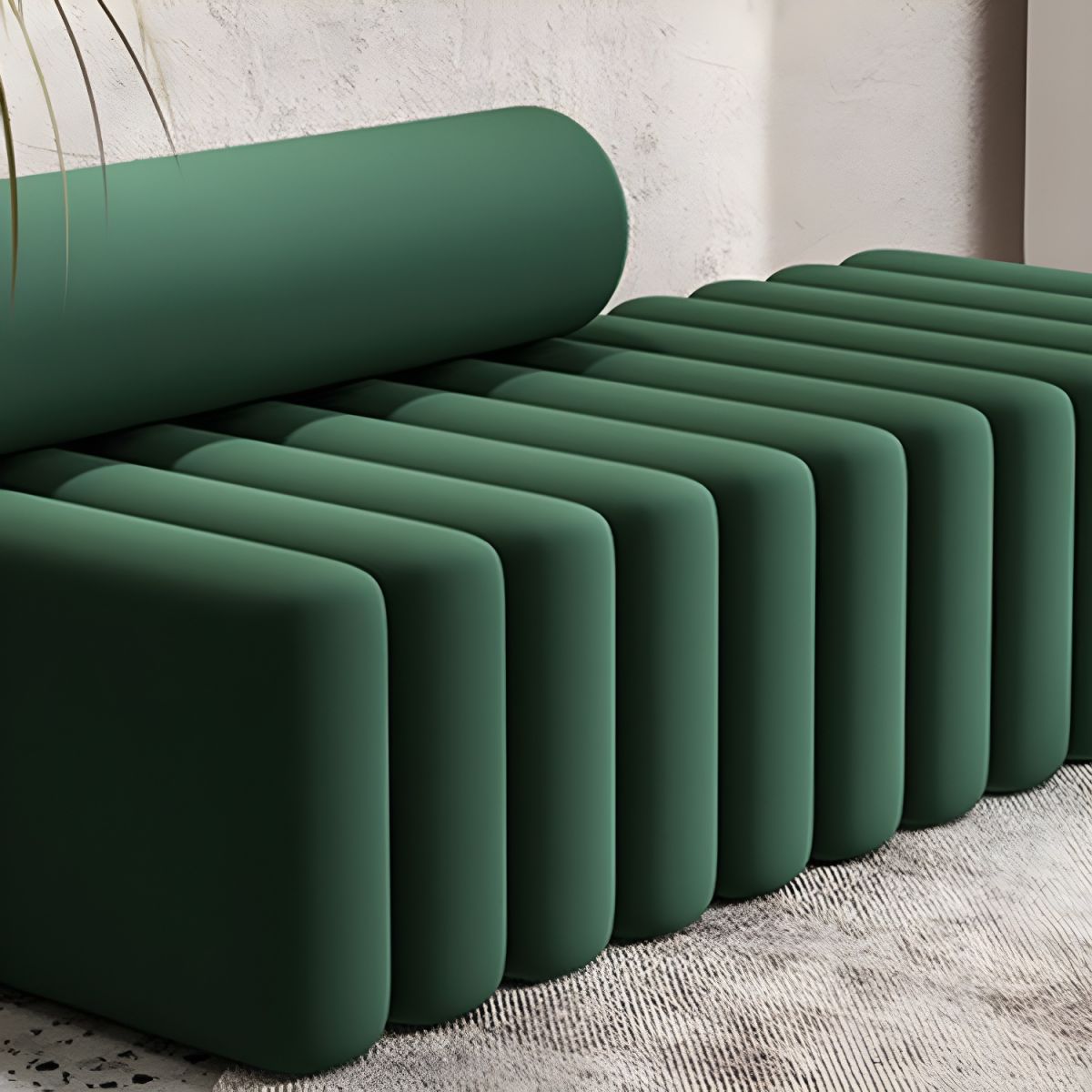 Velvet Contemporary Standard Sofa Armless Sofa for Living Room, Apartment
