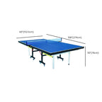 Indoor Ping Pong Table with Synthetic Laminate Top in Ink/Cerulean/Olive Green and Included Table Tennis Paddle