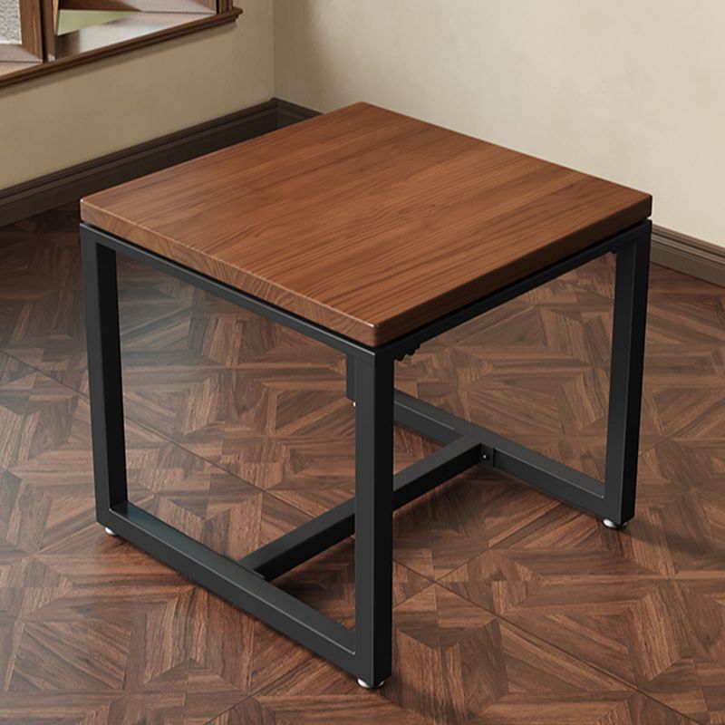 Industrial Rectangle/Square Solid Wood Table with Eased Edges, No Seating, and Assembly Required