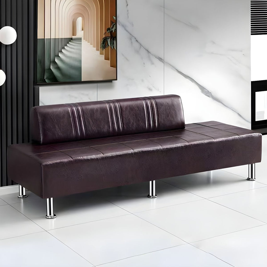 24.4" High Armless Sofa with Tight Back for Apartment Faux Leather
