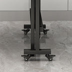 Trendy Casters Rectangle Foldable Banquet Table in Midnight Black/White, Waterproof MDF Wood Top