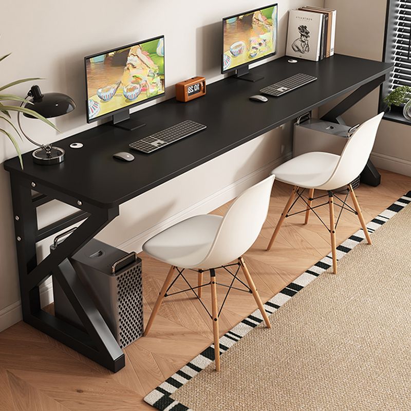 Minimalist Gaming Computer Desk in Midnight Black/Brown/Natural Finish, Distortion-resistant Sled Base with Independent Structure and Wire Management, Engineered Wood Top