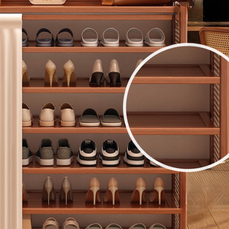 Bamboo Sepia 5 Tiers/6-tier/7 Tiers Dustproof Cover Shoe Storage Cabinet