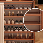 Bamboo Sepia 5 Tiers/6-tier/7 Tiers Dustproof Cover Shoe Storage Cabinet