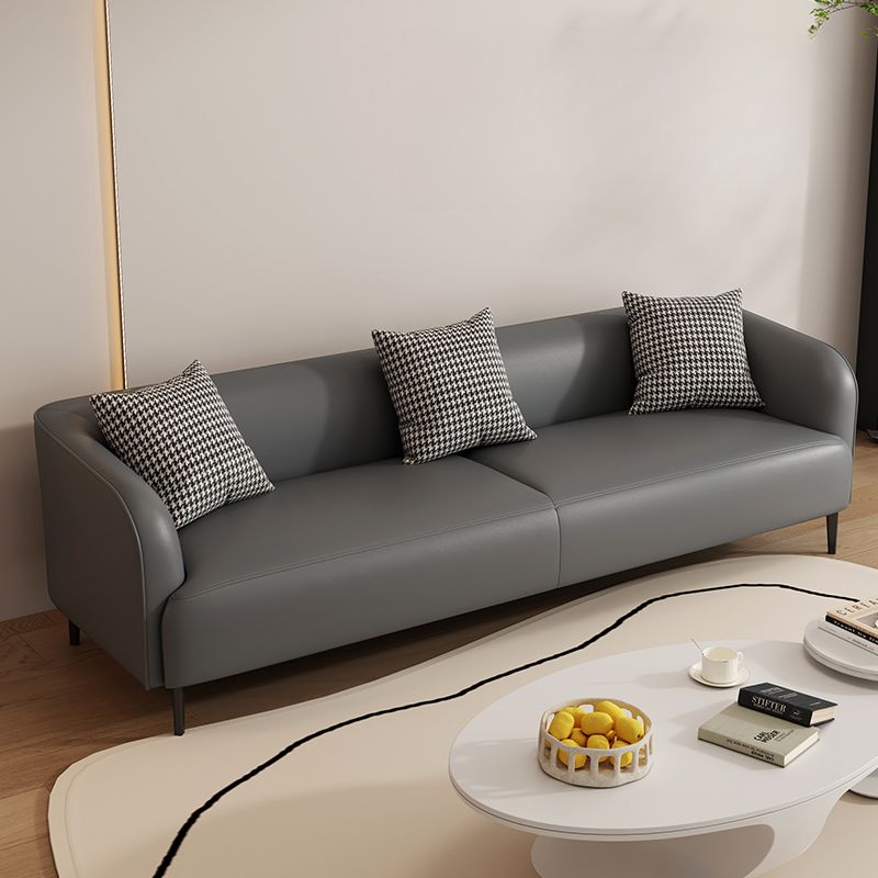 Drawing Room Standard Sofa in Pu Leather with Dark Gray/Sage/Amber Color and Armrest