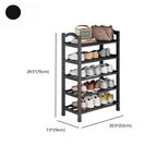 Art Deco Polymerized Material Rectangle Shoe Rack with 5/4/3 Shelves, Floor Mounted for 1-20 Pairs in Bedroom