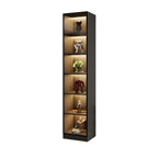 Elegant Glass Display Cabinet with Wood and Lighting Included