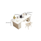 Chalk Contemporary Timber Desk with No Additional Features, Stain Resistant, Drawers, and 1 Shelf
