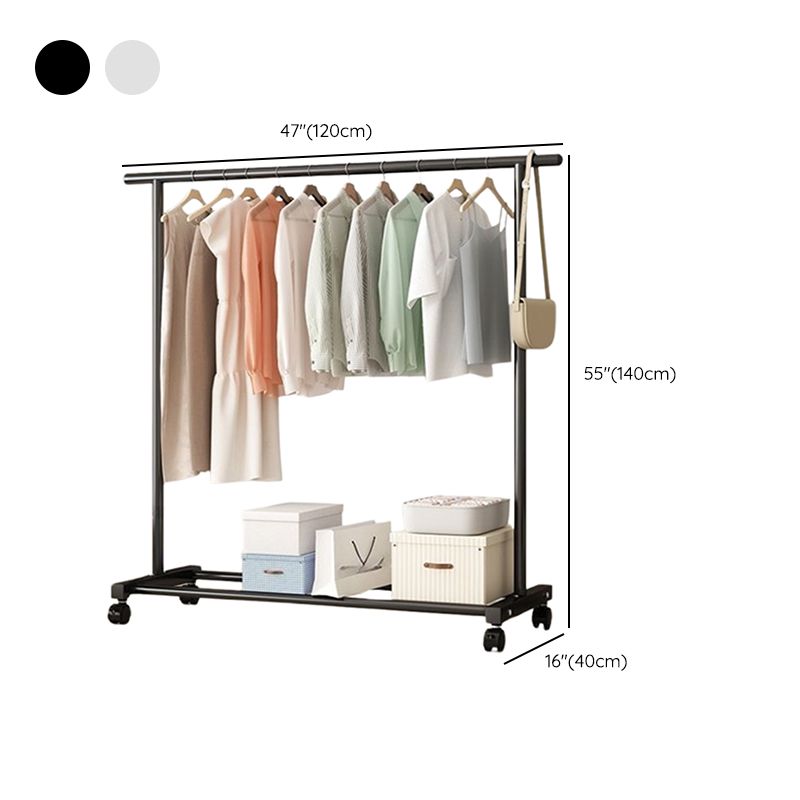Modern Simple Style Hall Rack with Receptacle Storage, 1 Shelf/2 Shelves, Steel Frame, and Alloy Hook