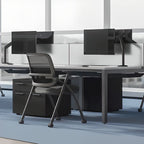 Minimalist Fixed Metal Gliding Side Chair/Multipurpose Chair With Arms Adapted for Tile Flooring