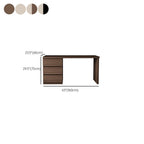 Trendy Rectangular Laminate Writing Table in Midnight Black/Auburn/Cream with Drawers and Reversible Corner