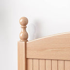 Trendy No Distressing Panel Headboard in Natural Wood, Arched Shape for Twin XL/Full/Queen Bed, Free-standing Installation, Standard Height