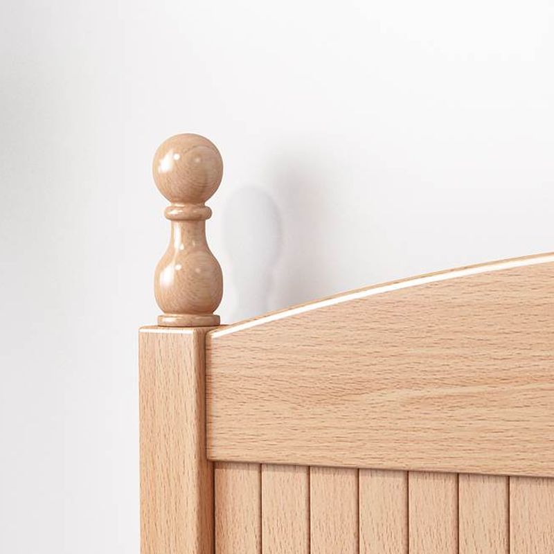 Trendy No Distressing Panel Headboard in Natural Wood, Arched Shape for Twin XL/Full/Queen Bed, Free-standing Installation, Standard Height