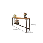 Simplistic Pub Table with Composite Wood Top and Trestle Base in Natural Finish, Rectangle Shape with Foot Pedestal