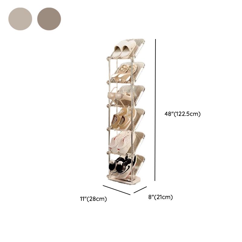 Art Deco Polymerized Material Rectangle Shoe Rack for 1-10 Pairs in Drawing Room with Individual Shoe Cubby Holes