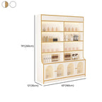 Fitted Detached Ground Display Stand in Wood with 5 Shelves, Locker and Open-air Storage in a Trendy Style