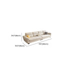 Modish Solid Color Water Resistant Standard Sofa in Chalk, Seats 3/4-seater/5 Person with 3 Pillows