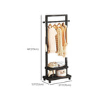 Black/White/Natural Hall Rack with Receptacle, 2 Shelves and 2 Hooks/5 Hooks in a Modern Simple Style