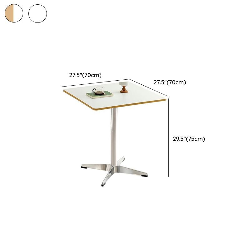 Silver Pedestal Panel Wood Dining Table, Rainproof and Perfect for 2-seater