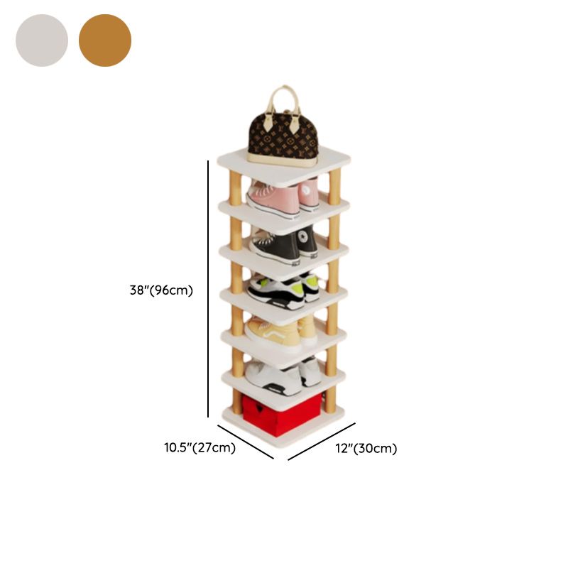 Art Deco Composite Wood Rectangle Shoe Rack, Floor Mounted for 1-20 Pairs in Drawing Room
