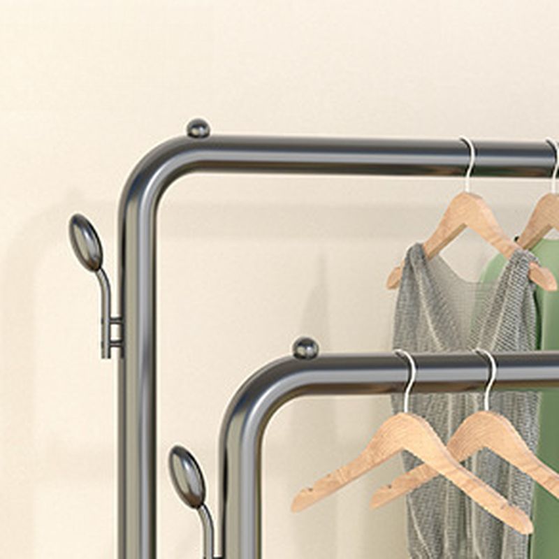 Contemporary Steel Coat Rack with Stockroom, 2 Shelves/4 Shelves/5 Shelves & Alloy Hook