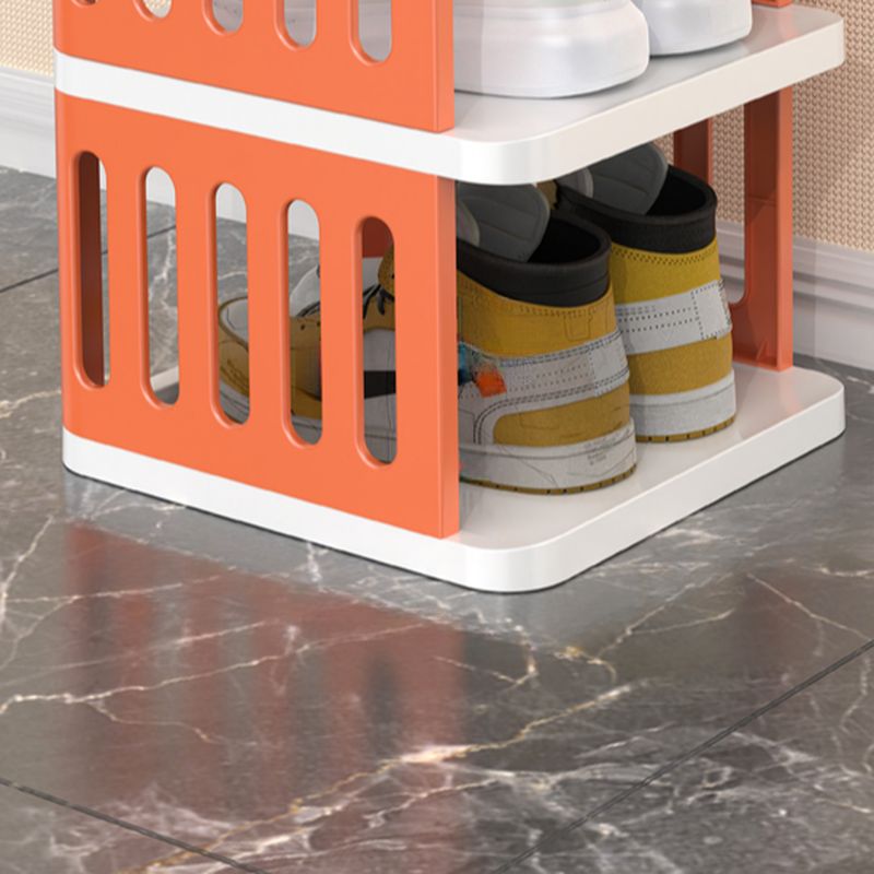 Art Deco Polymerized Material Square Shoe Rack with 2/3/4 Shelves, 1-10 Pairs Capacity for Drawing Room