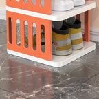 Art Deco Polymerized Material Square Shoe Rack with 2/3/4 Shelves, 1-10 Pairs Capacity for Drawing Room