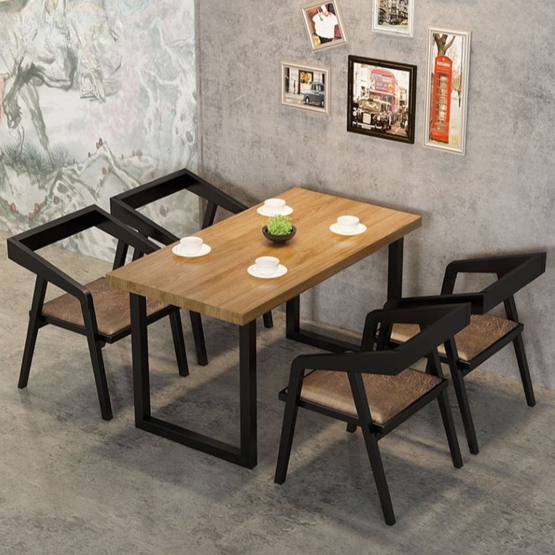 Caramel Trendy No Seating Rectangle Table with Square Edge, Assembly Required, Solid Wood Cover