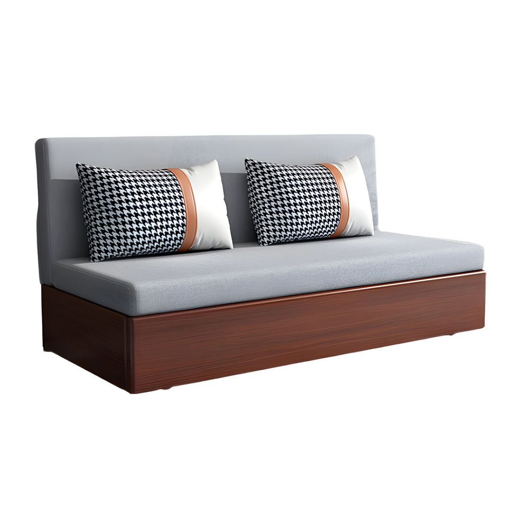 Linen Contemporary Armless Sofa Bed Foldable Sofa for Living Room, Apartment