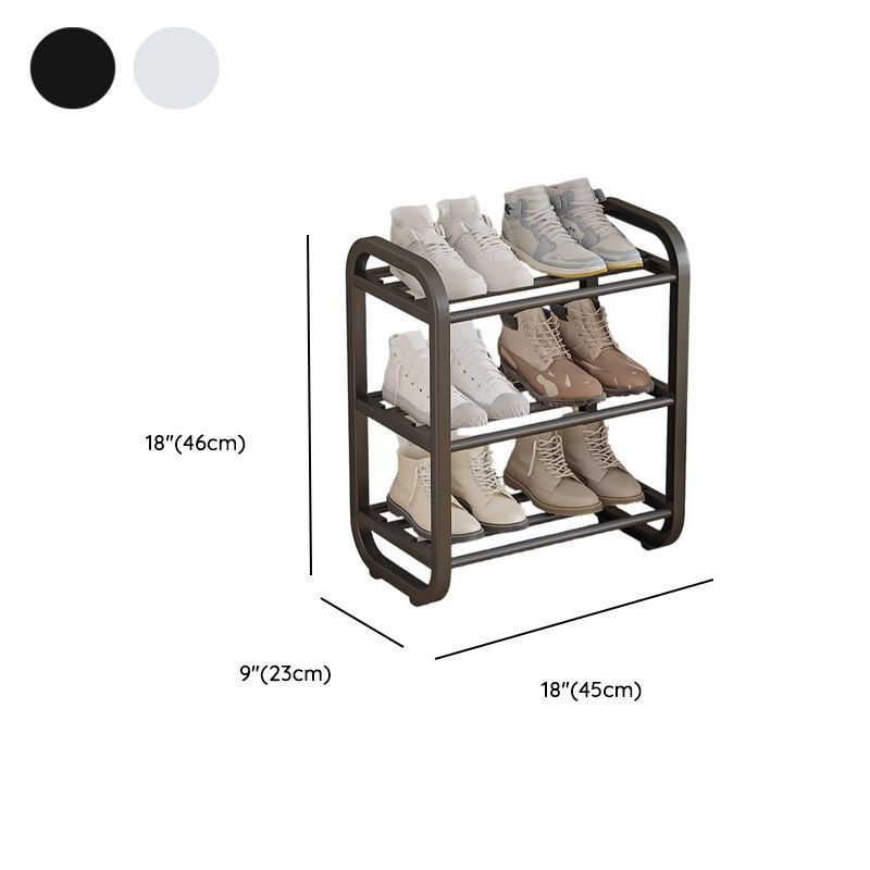 Art Deco Alloy Rectangle Shoe Rack with 6 Shelves for 11-20 Pairs in Drawing Room