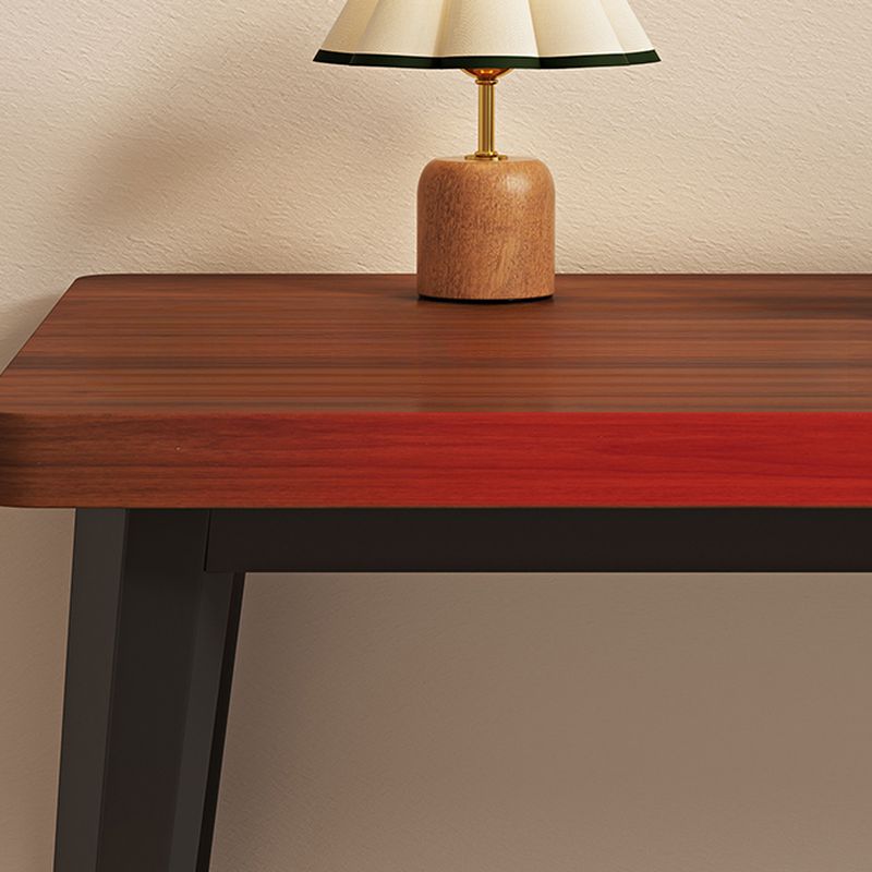 Casual Writing Desk with Storage, Scratch-proof Hairpin Base in Ink/Chalk/Natural Engineered Wood