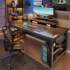 Contemporary Office Furniture Set/Office Desk with External Shelving, and Dual Footing
