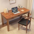 Casual Writing Desk with Easy Assembly, Moisture Resistant Parsons Base in Sepia/Natural, Unattached Rubberwood Top