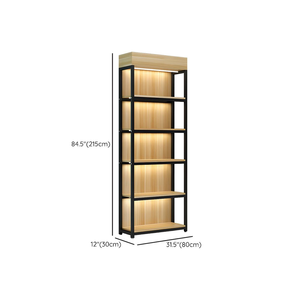 Modern Living Room Display Stand Wooden Multi-shelf in Natural