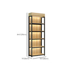 Modern Living Room Display Stand Wooden Multi-shelf in Natural