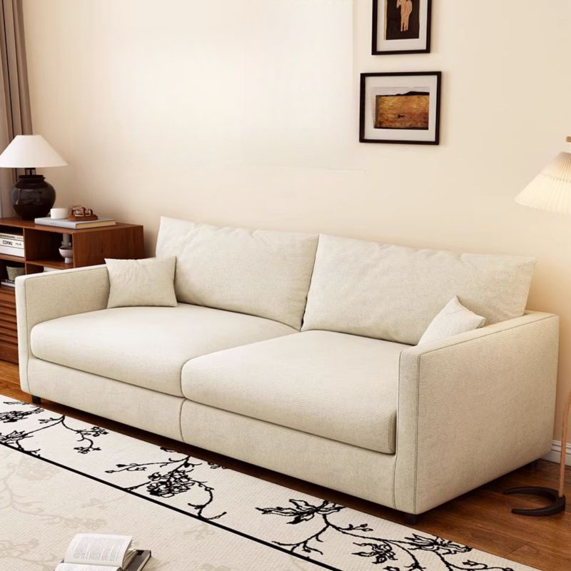 Drawing Room Standard Sofa in Light Gray/Dark Blue/Amber Color with Armrest