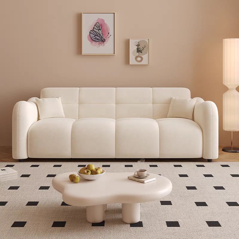 Tear Resistant Standard Sofa in Flannel with Grey/Blush/Dark Blue Upholstery and 1 Pillow