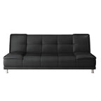 75"Modern Minimalist Armless Foldable Sleeper Leather Settee