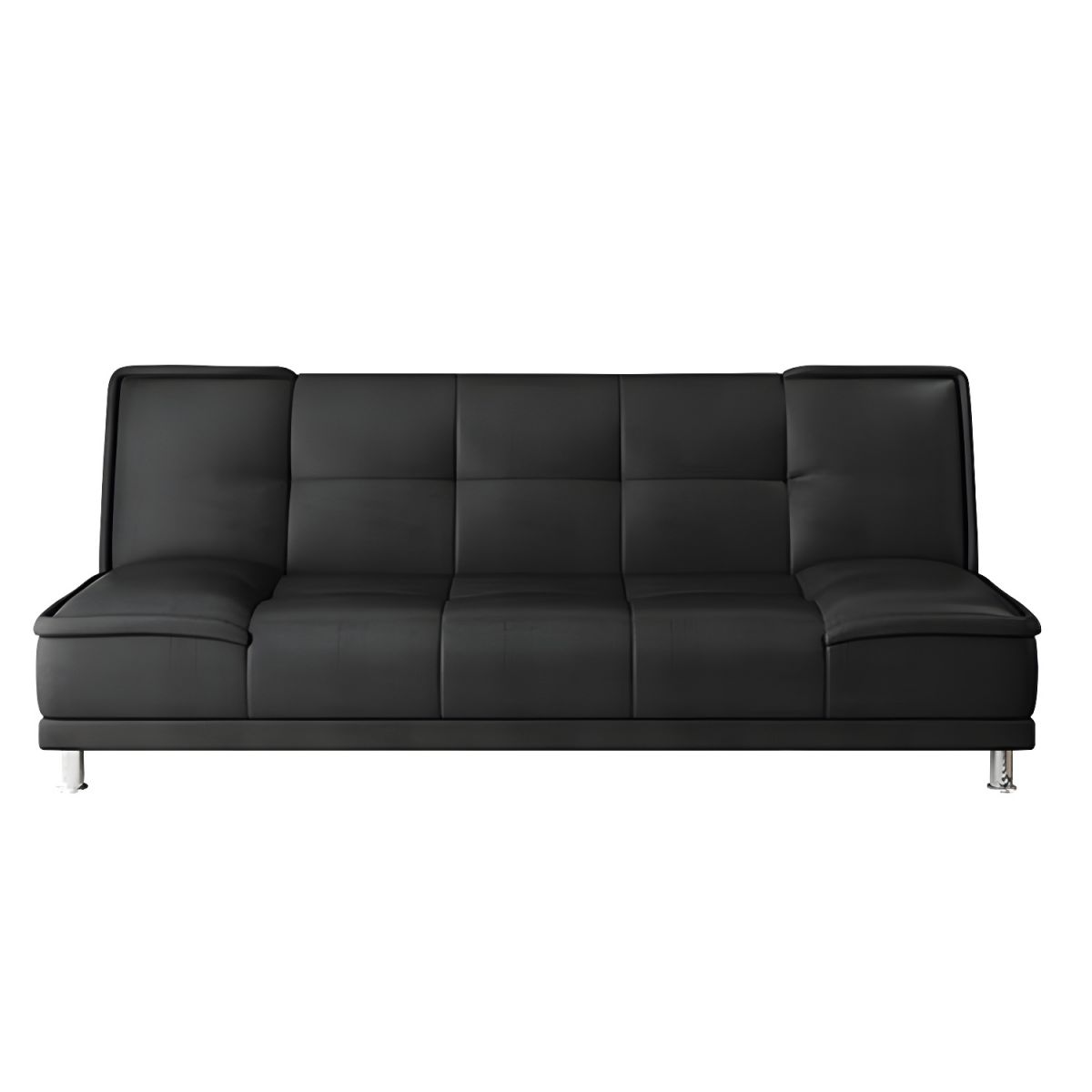 75"Modern Minimalist Armless Foldable Sleeper Leather Settee